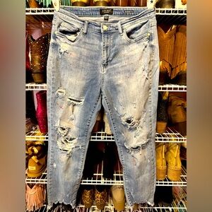 Judy Blue paint splatter boyfriend jeans, 13/31